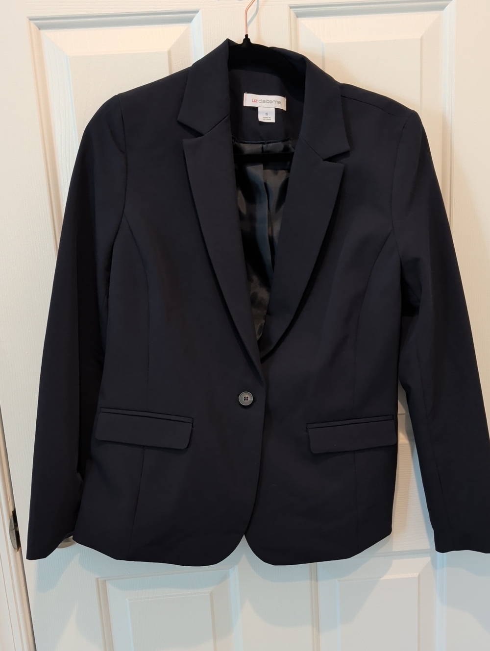 Liz Claiborne Navy Single-Button Suit Jacket